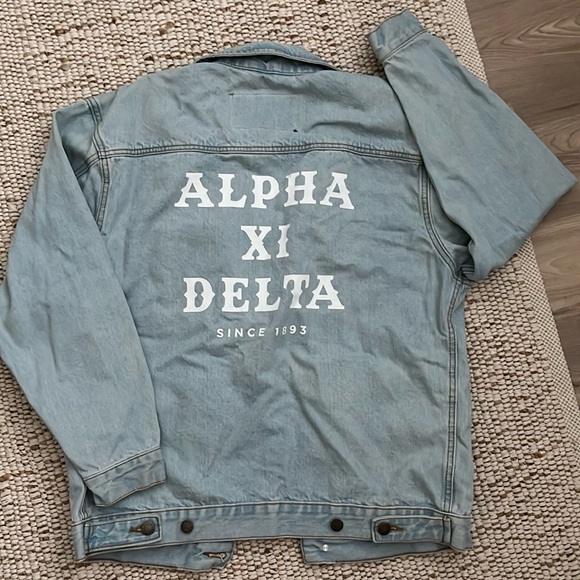 Alpha Xi Delta Jean Jacket - Picture 1 of 2